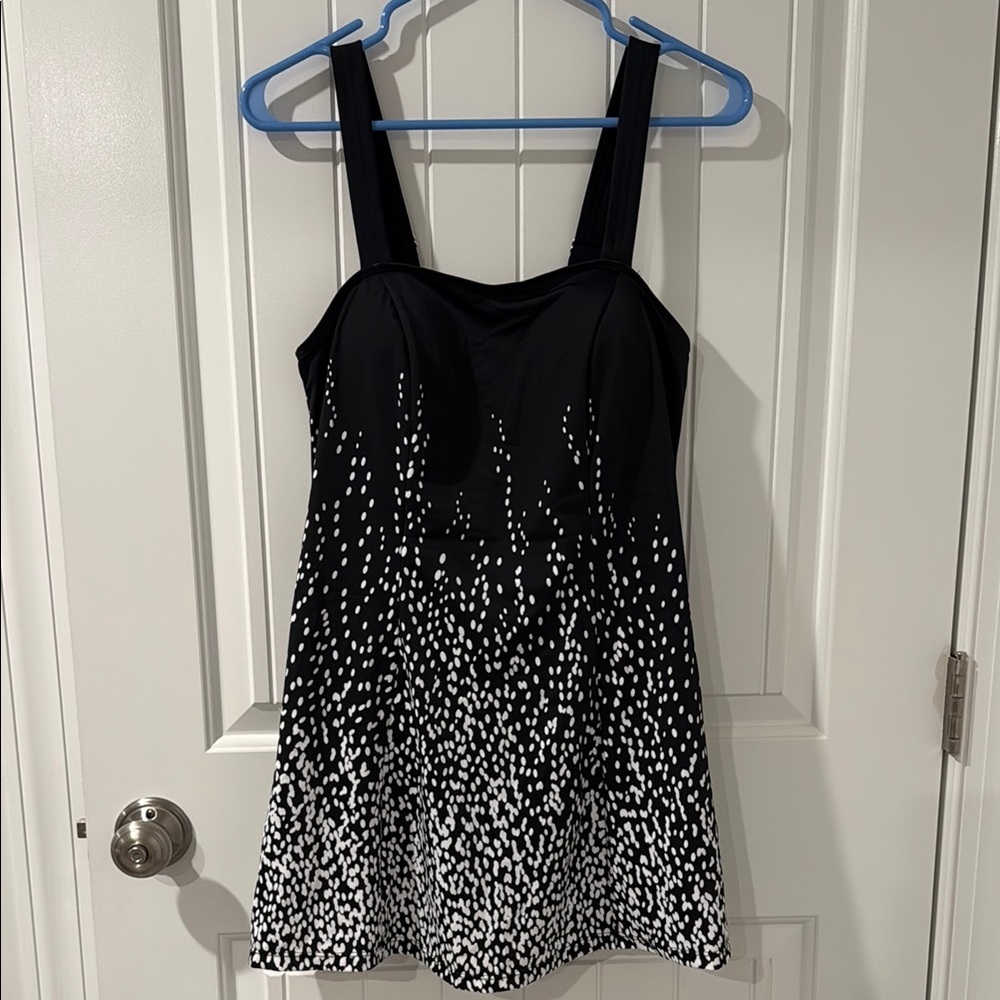 Swimsuits For All Black and White Babydoll One Piece NEW